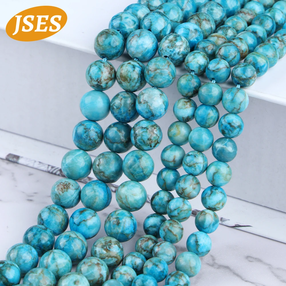 

AA Natural South African Blue Turquoise Loose Beads for Jewelry Making DIY Bracelets Necklace Wholesale Beads Needlework