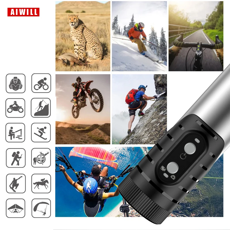 AIWILL Ultra HD 4K Outdoor Riding Sports Camera Motorcycle Bike Recorder WiFi Anti-Shake Helmet Camera