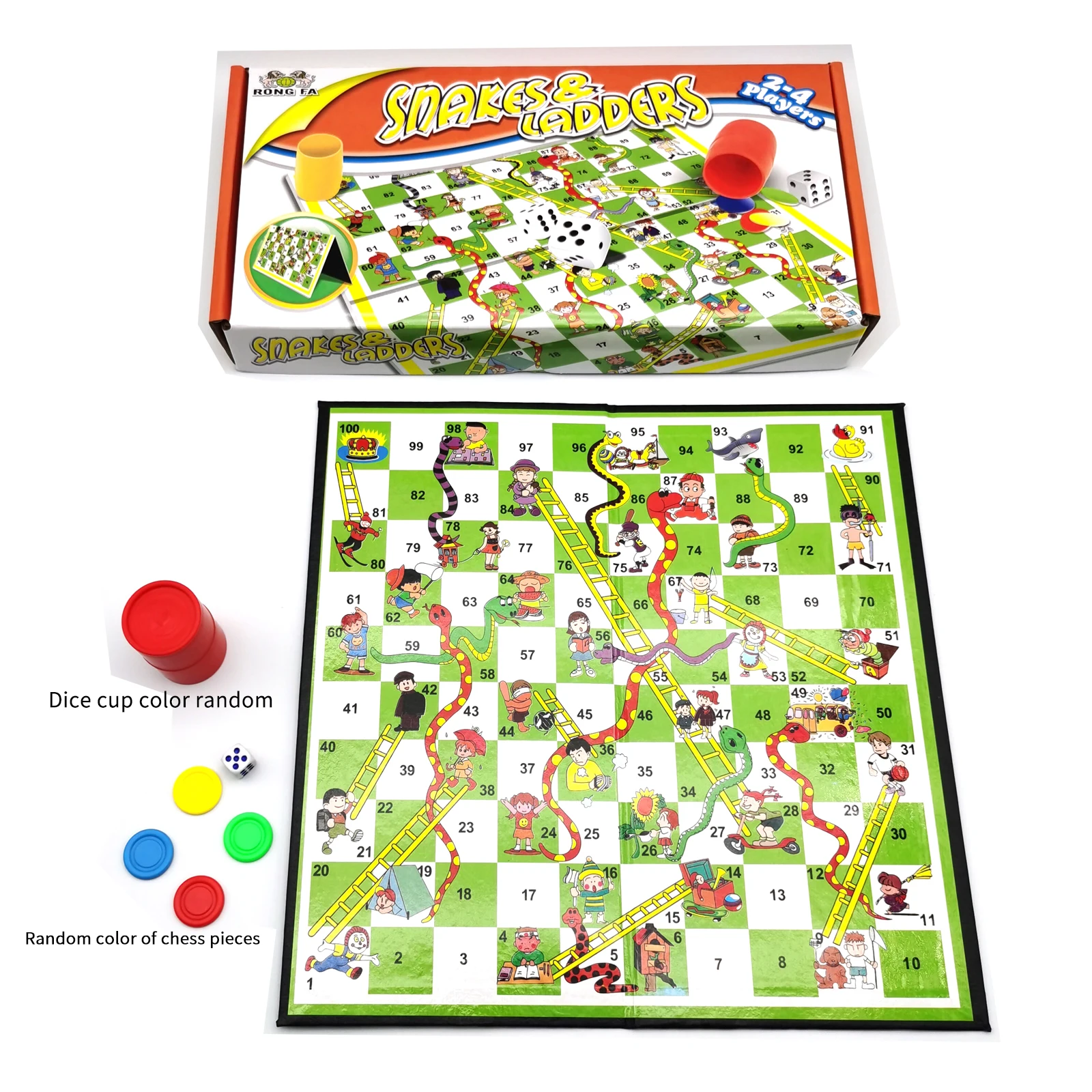 Snakes and Ladders Board Set, Strategy Game, juegos de mesa，Gift, Portable Foldable Game, Ideal For Travelling, Classic Games,