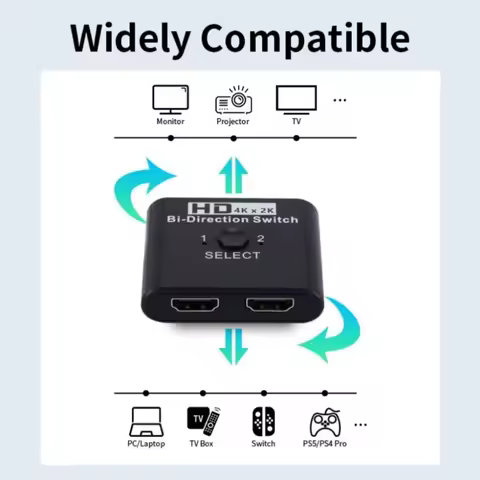4K Bi-Direction HDMI Switch 2 in 1 Out/1 in 2 Out HDMI-compatible Switcher Splitter for PS4/3 TV Box 1x2/2x1 Switcher Adapter