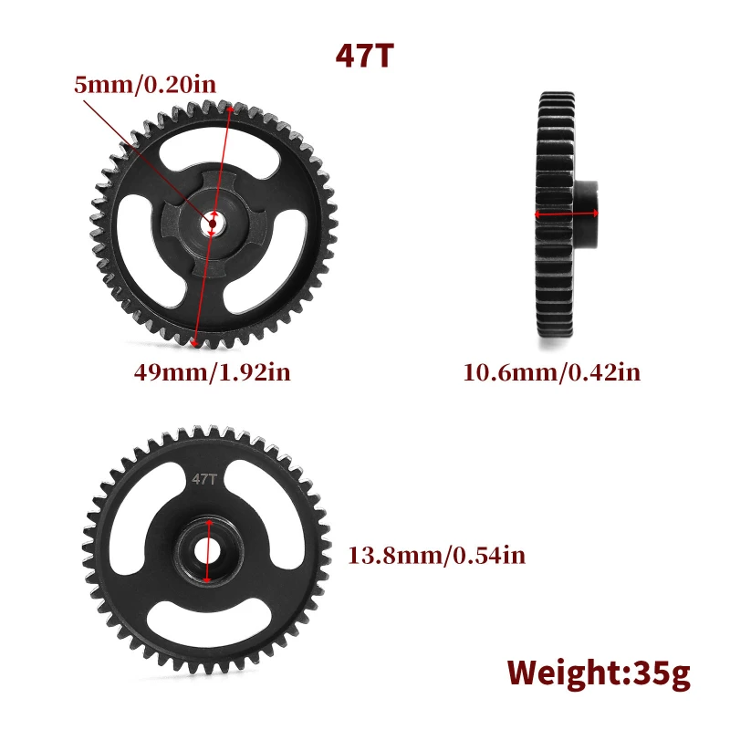 Hardened Steel 47T Spur Gear Main Gear 76937 76939 77127 for HPI Savage X 4.6 5.9 1/8 RC Car Upgrade Parts