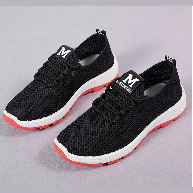 

New Women Running Shoes Rose Soft Sneakers Woman Athletic Breathable Women Sport Shoes Basket Mesh Shoes Fashion Tenis Feminino