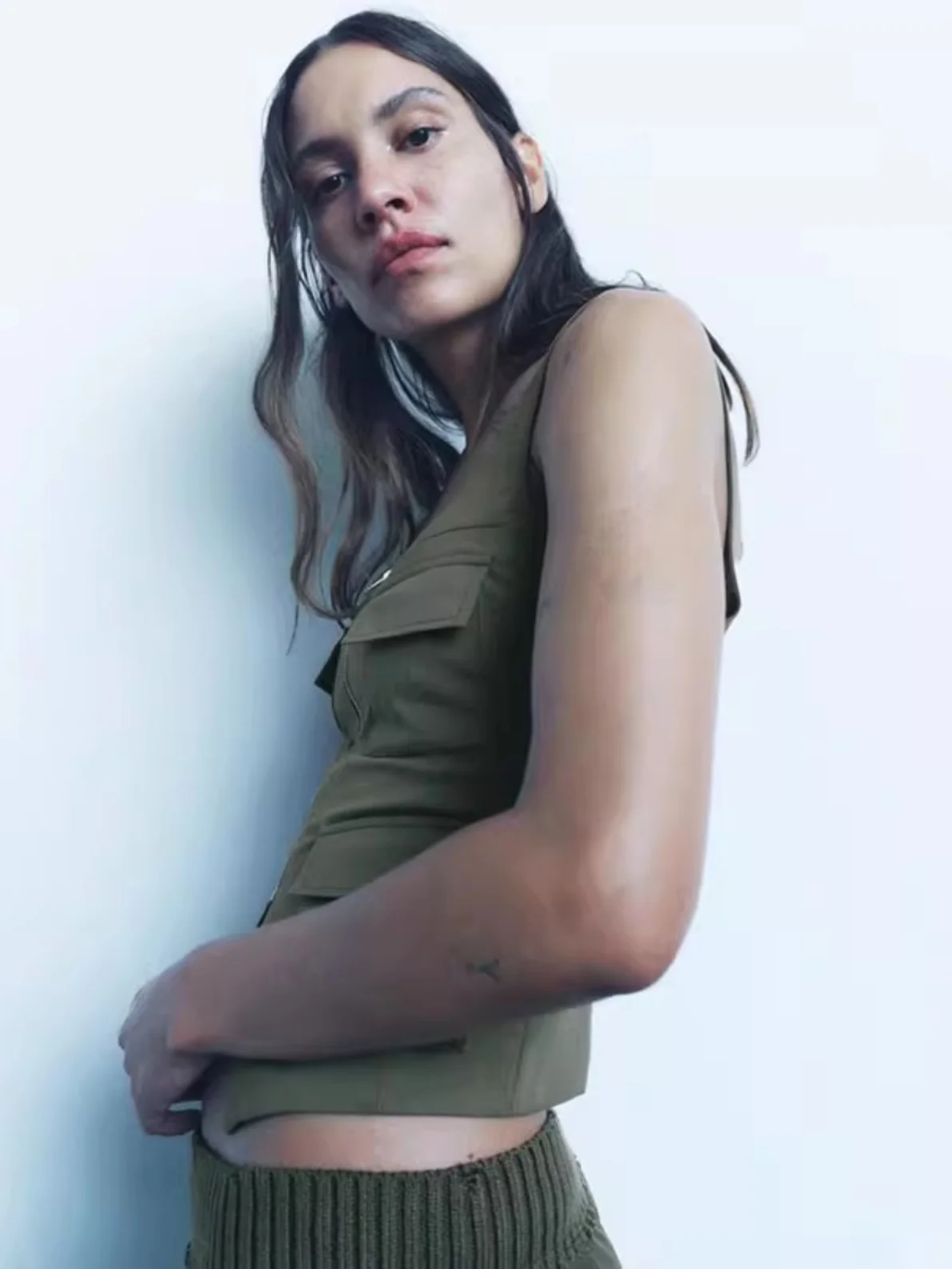 

Faionable Versatile Women's Svel Vest Top ket Decorated ort Length Pure Color Autumn New Arrival 30673506