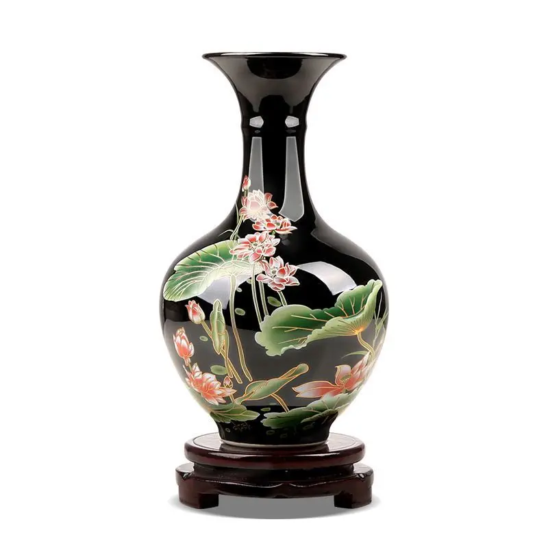 Jingdezhen Ceramic Vase Chinese Classic Porcelain Flower Pot+Base Figurines Home Furnishing Table Ornaments Crafts Decor Items - Image 4