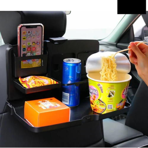 Mesa de comedor con respaldo de asiento para coche, plato de cena multifuncional para niños, soporte para bebidas, soporte plegable, mesa de ordenador para coche