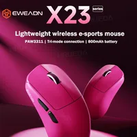 EWEADN X23/X23 Pro/X23 Max ratón inalámbrico trimododo PAW3311 56g ligero batería de larga duración 1K ratón para jugadores de deportes electrónicos de baja latencia