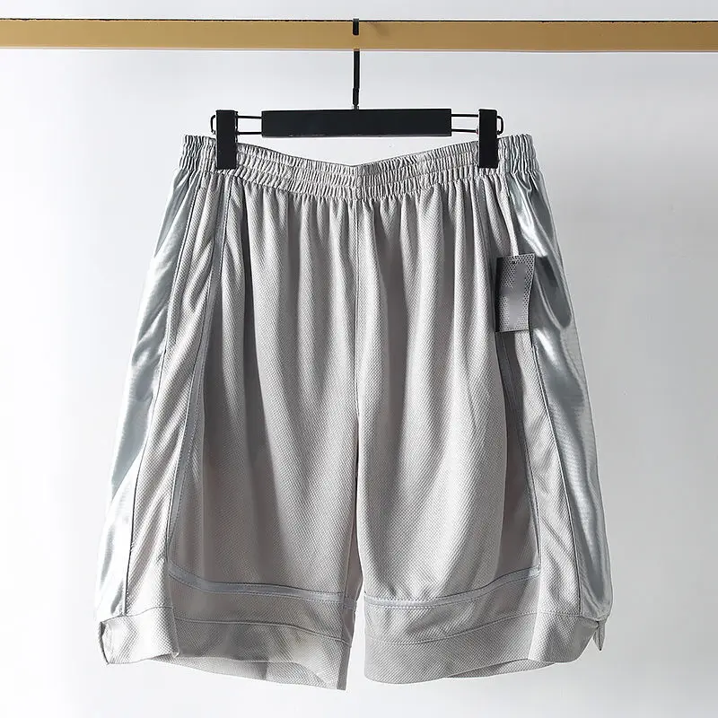 Glossy Sports Basketball Men\'s Shorts Outdoor Fitness Pockets Male Plus Size Casual Bottoms