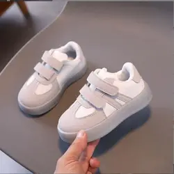 Children's Sports Shoes 2024 Autumn New Fashion Casual Board Shoes for Boys Girls Leather Top Soft Sole Baby Forrest Gump Shoes