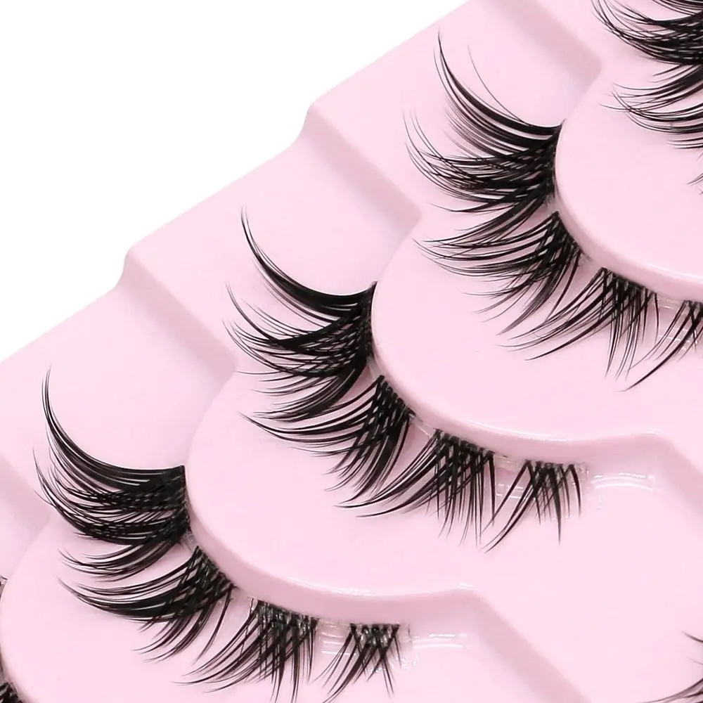 Wispy Fluffy False Eyelashes Handmade Reusable Multilayers Cross Long Lashes Natural Long 3D Messy Fake Lashes Eye Makeup Tools