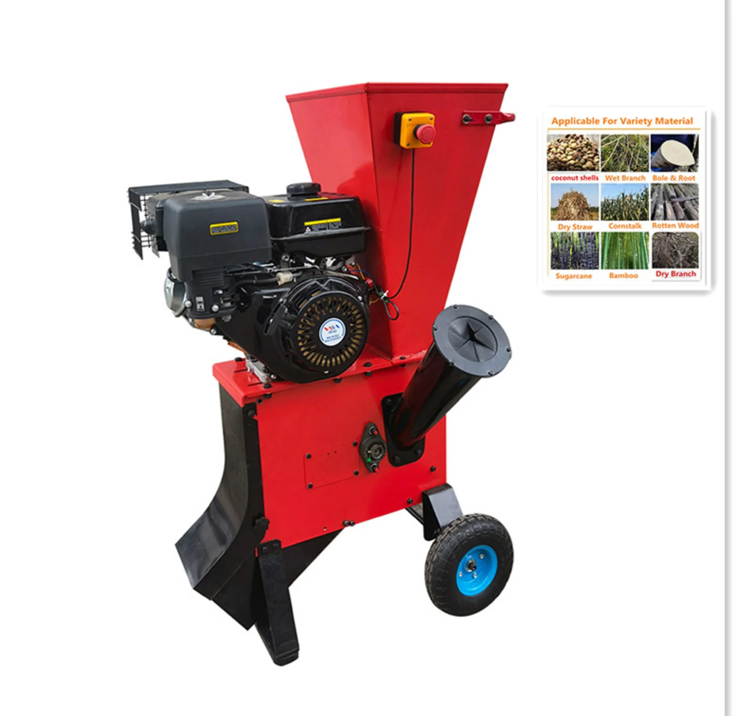 

mini multifunction Wood crusher grinding machine motor driven with wheels