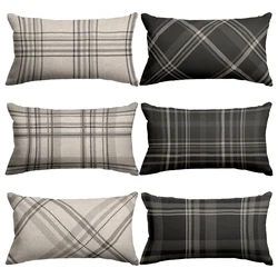 Black and White Striped Simple Rectangular Linen Pillowcase Nordic Style Pillow Cover Home Decor 30X50 Throw Pillow Covers