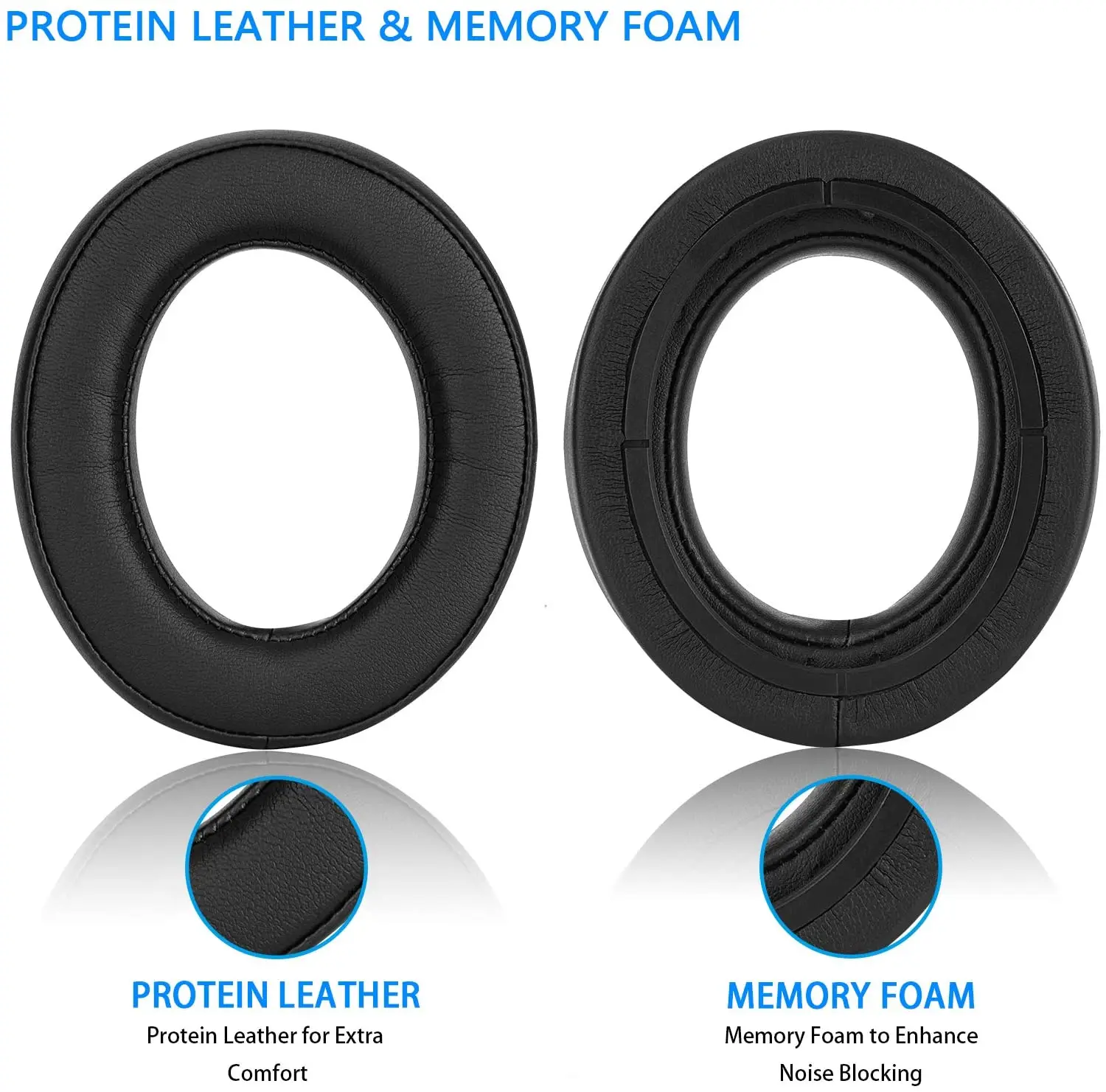Almohadillas de repuesto para los oídos, funda de cojín con proteína de cuero y espuma viscoelástica para auriculares Corsair HS70 PRO, HS60 PRO, HS50 PRO