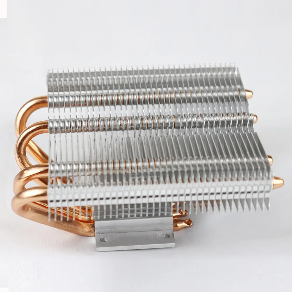 High Power Aluminum Computer Buckle Fin Pipe Radiators Horizontal Cpu Pipe Welding Heat Sink