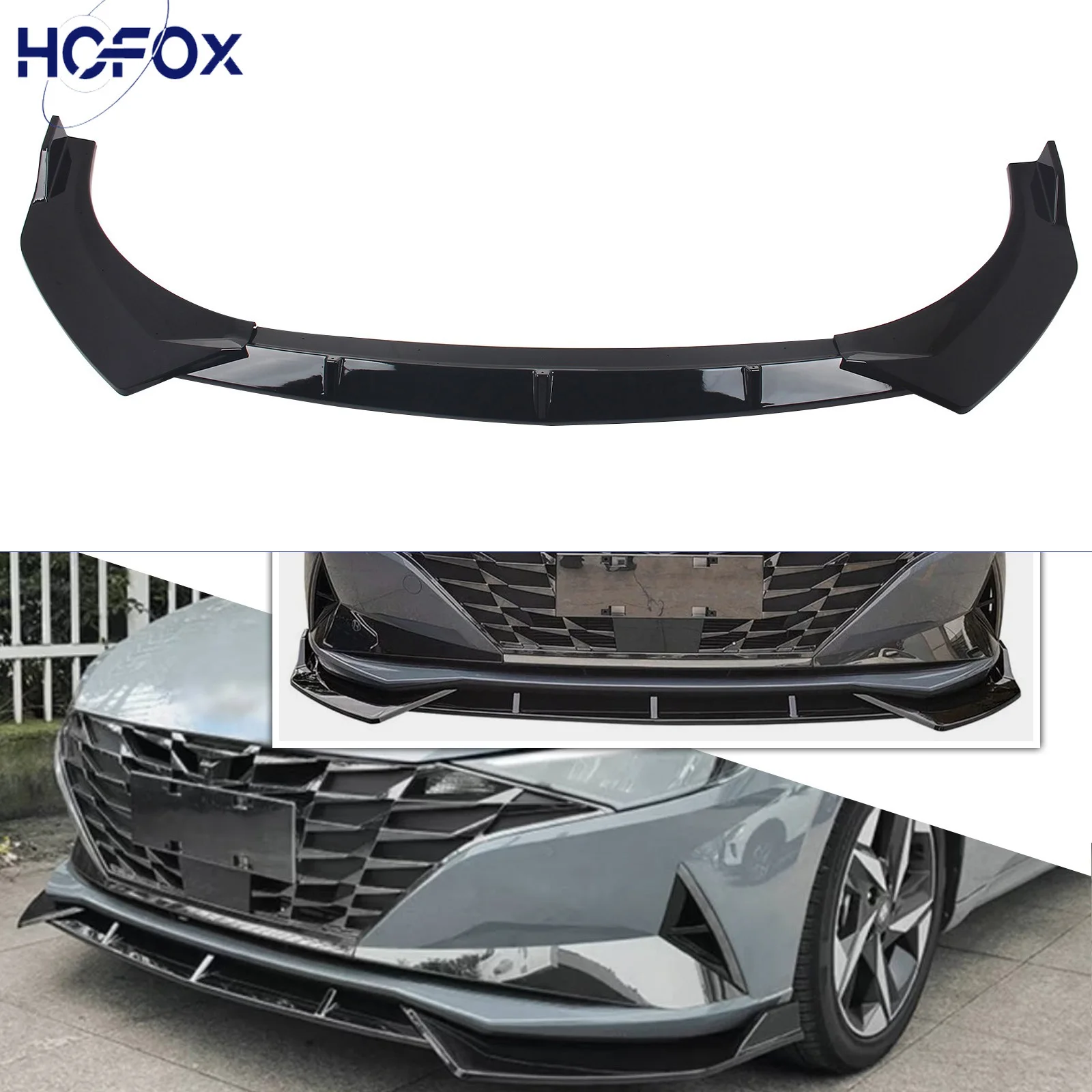For Hyundai Elantra 2021-2022 Front Bumper Spoiler Lip Splitter Diffuser Lower Guard Protective BodyKits Tuning