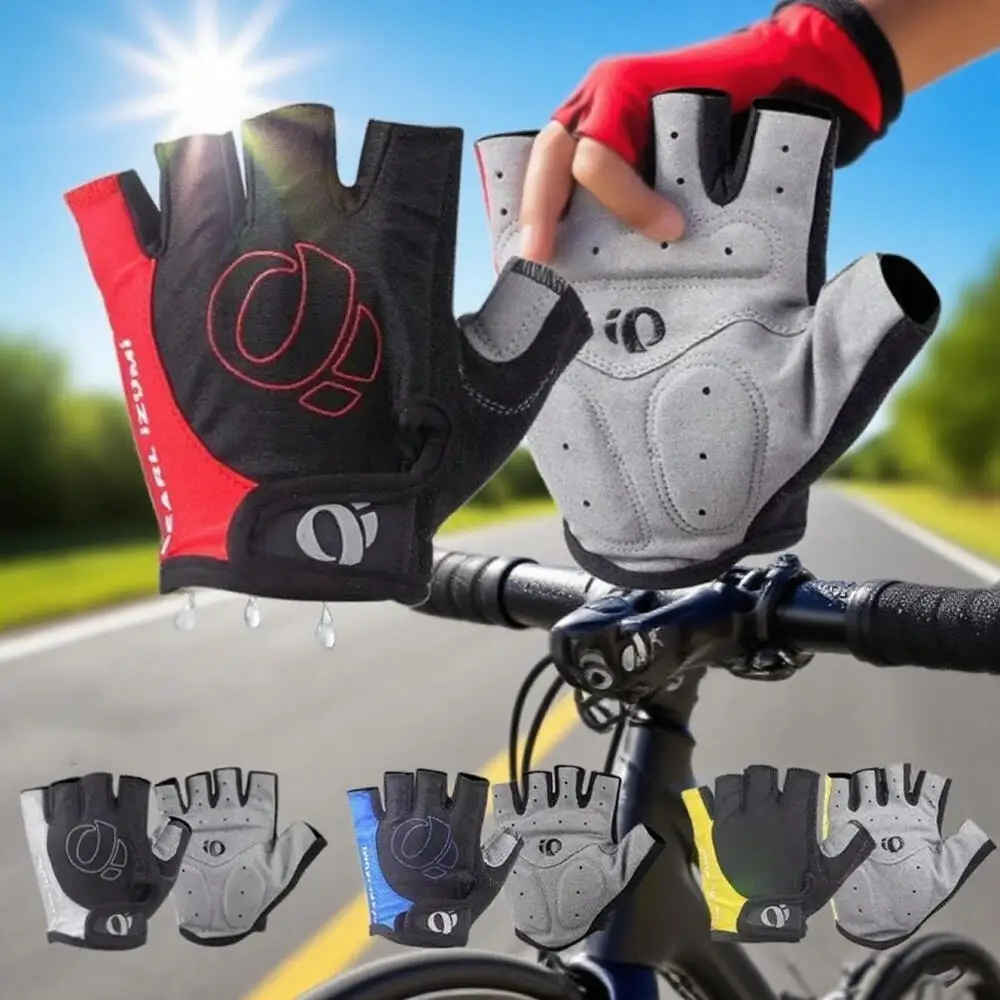 نصف اصبع قفازات ركوب الدراجات الرجال النساء المضادة للانزلاق صدمة تنفس الصيف دراجة قفازات أصابع الرياضة رياضة التدريب الدراجة قفازات
