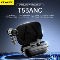 Awei Bluetooth Earphones T53 ANC ENC Earbuds V5.3 Wireless Headphones Bluetooth 360° Hifi Stereo Sound Sports Headset Gaming
