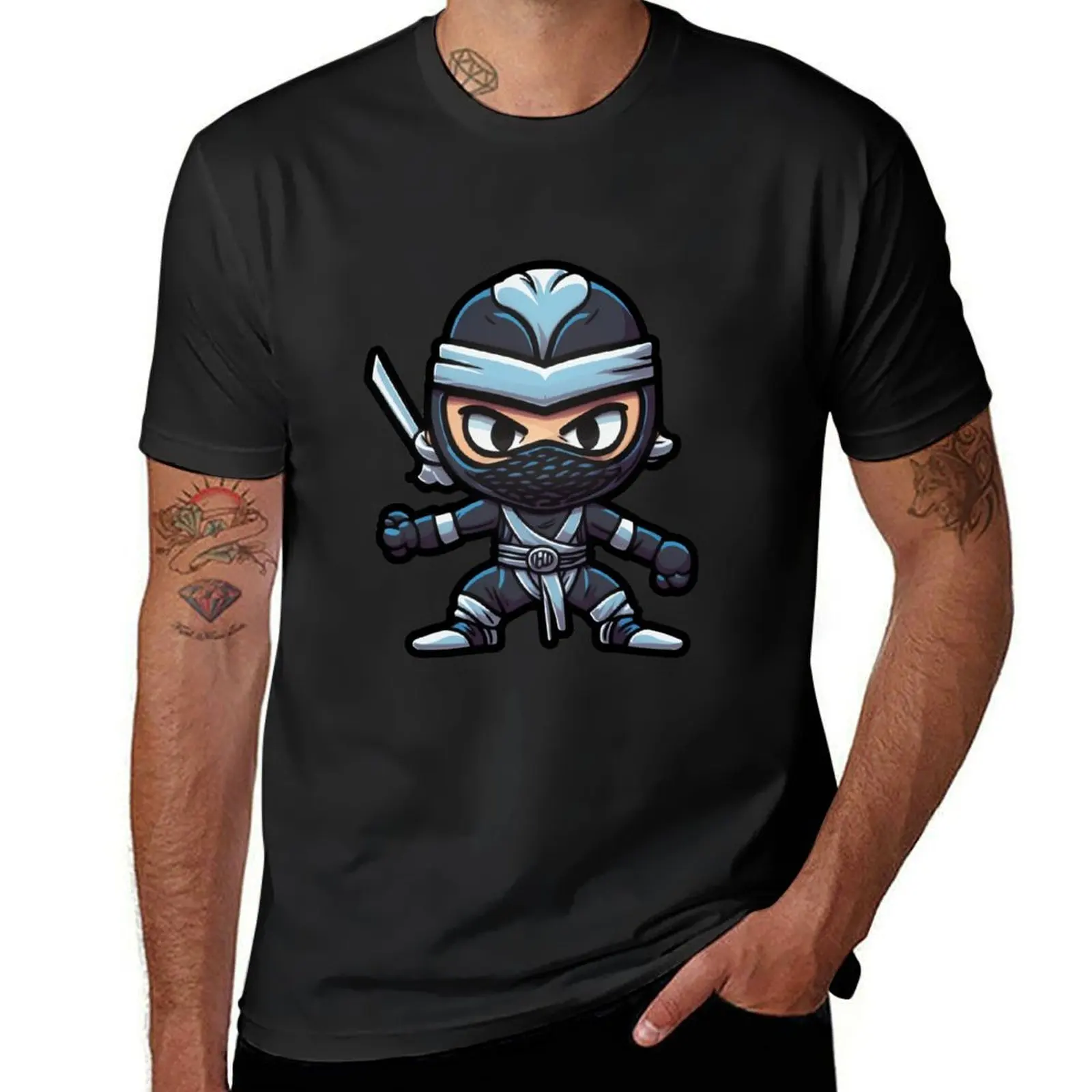 Chibi Ninja T-shirt graphics cute tops vintage T-shirt men