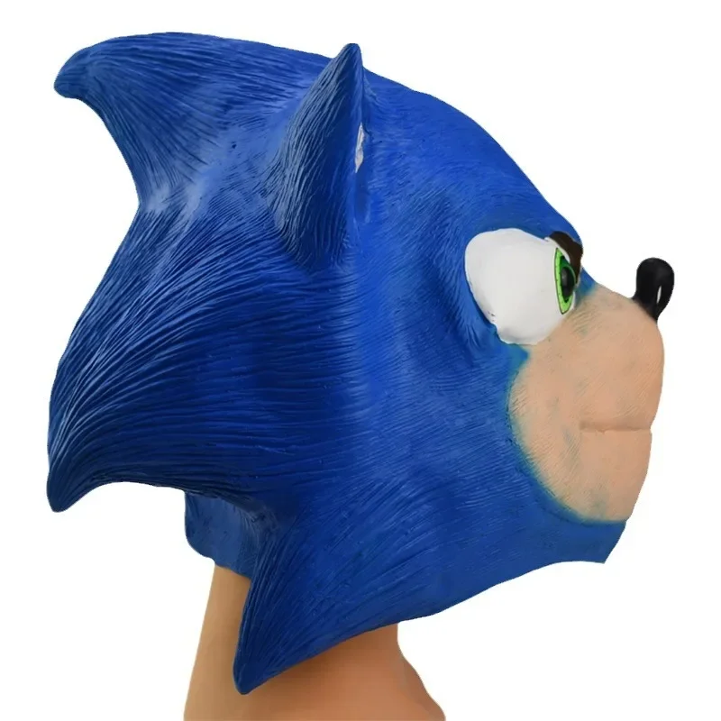 Sonic The Hedgehog Mask Anime Cosplay lateksowe nakrycie głowy Kawaii Cartoon kreatywny karnawał kostium imprezowy akcesoria zabawki prezenty dla