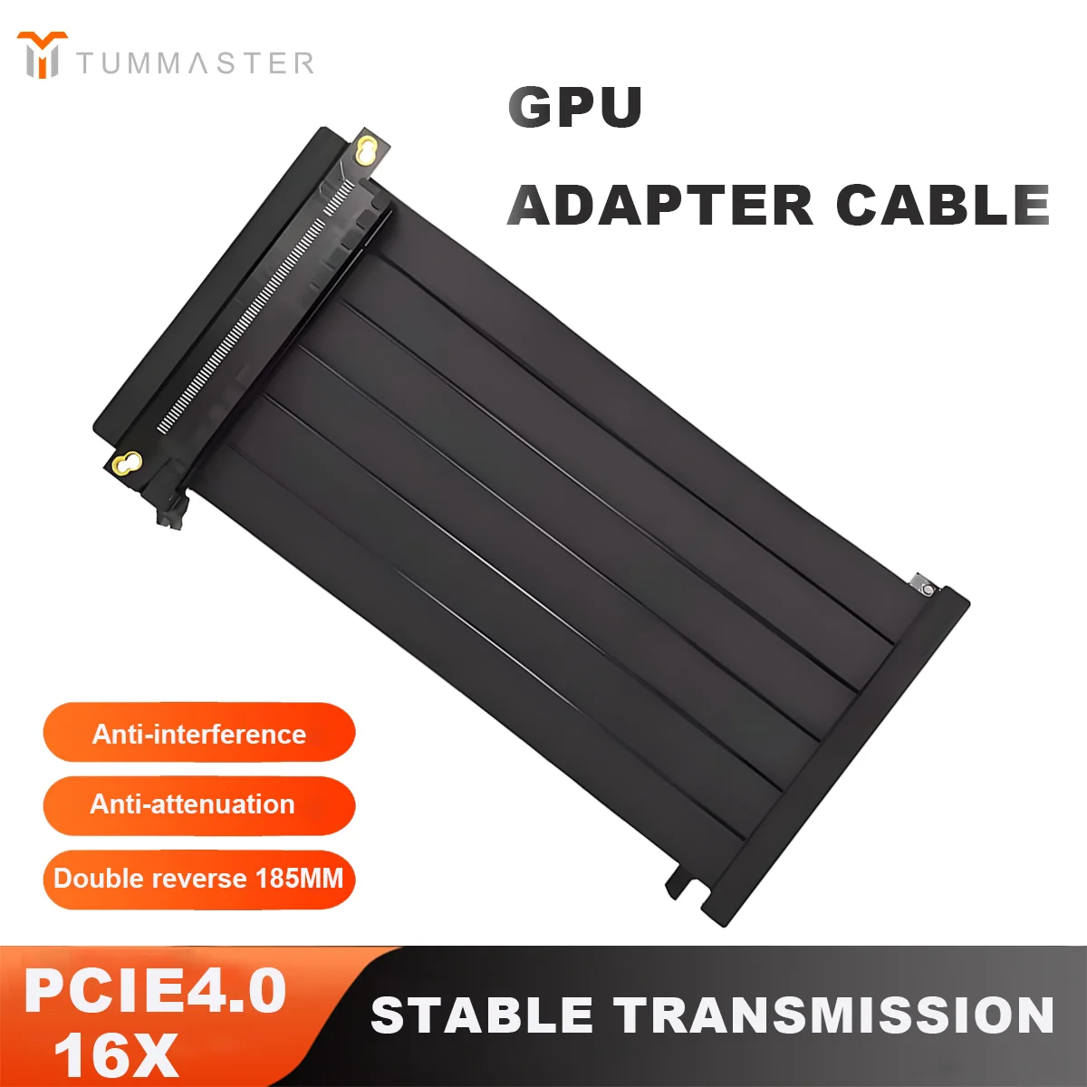 

TUMMASTER удлинительный кабель для графического процессора компьютера PCI-E4.0 180 градусов 185 мм для мини-малого корпуса, кабель-адаптер для видеокарты ПК