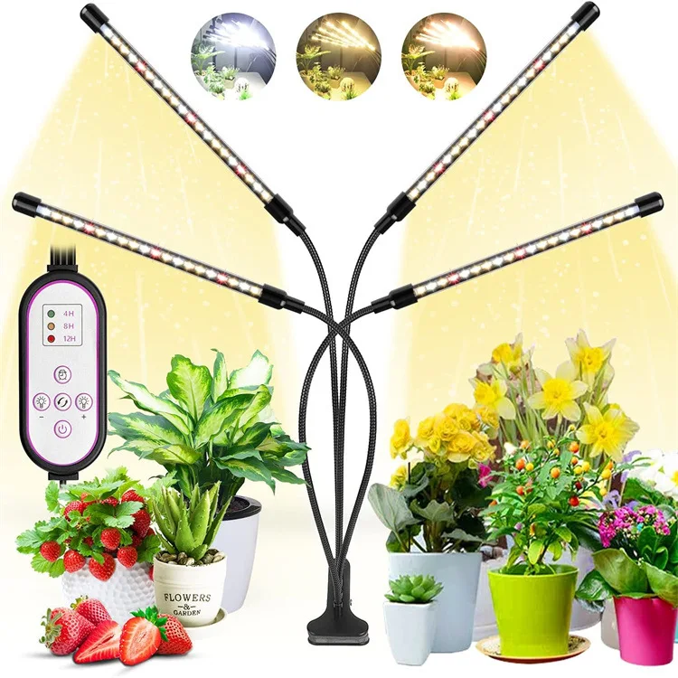 

LEDILAND Four-Head USB Clip Indoor Plants Lamp 9W Phytolamp Full Spectrum Hydroponics Grow for Veg Flower Bloom Indoor LED IP65