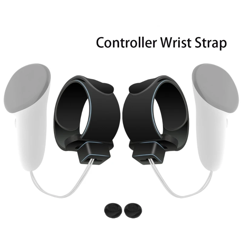 Silicone Capa Protetora para Controladores VR, Correias de Pulso, Joysticks Caps Kit, Acesso VR, Punho para 3 Ajustáveis