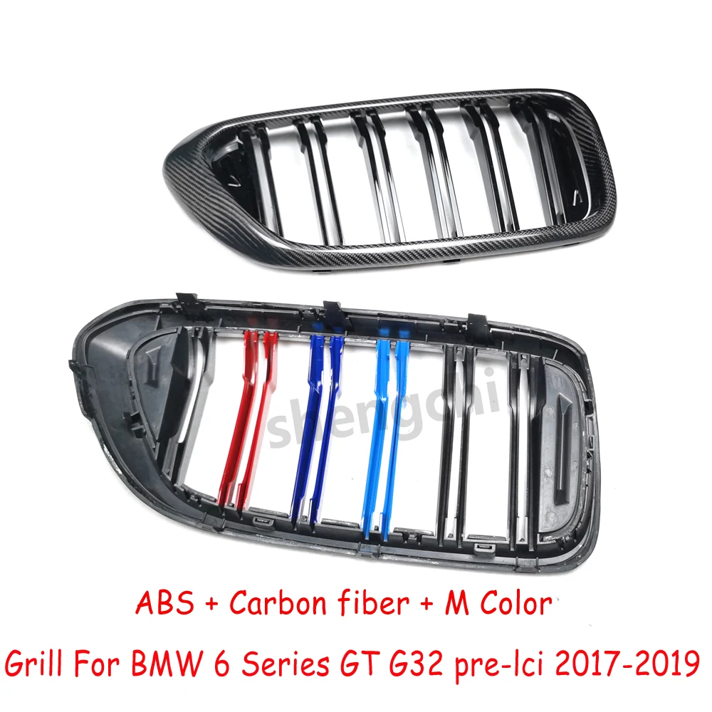 G32 Pre-LCI Carbon Fiber M Color Front Bumper Grill For BMW 6 Series GT G32 630i 640i Replacement Grille 2017-2019