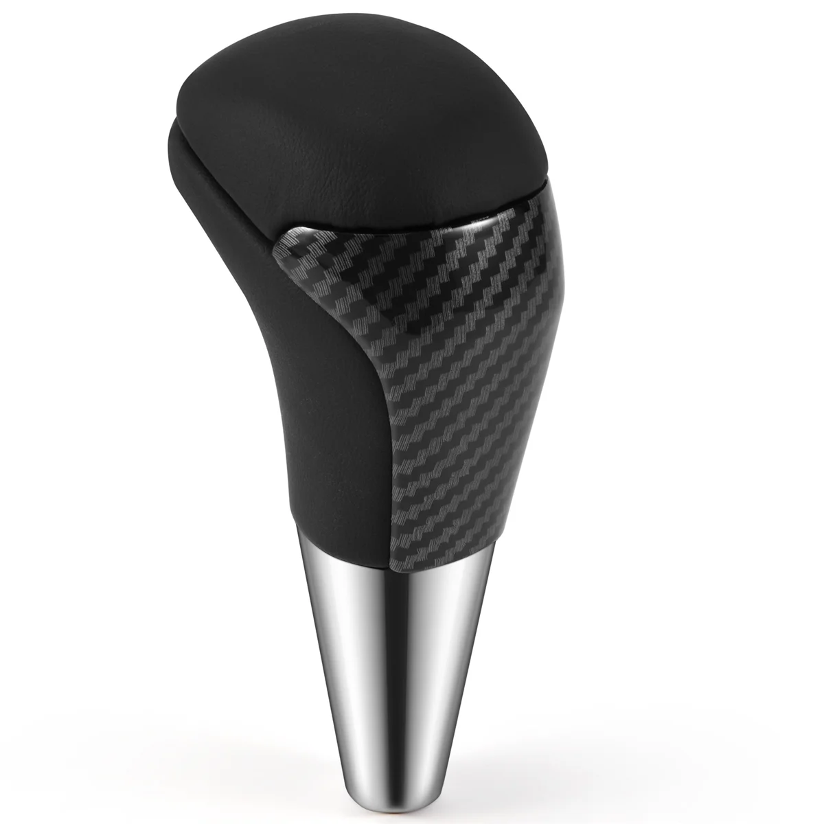 For Land Cruiser Carbon Fiber PU Leather Automatic Shifting AT Shifting Pusher Gear Shift Knob Head Cover