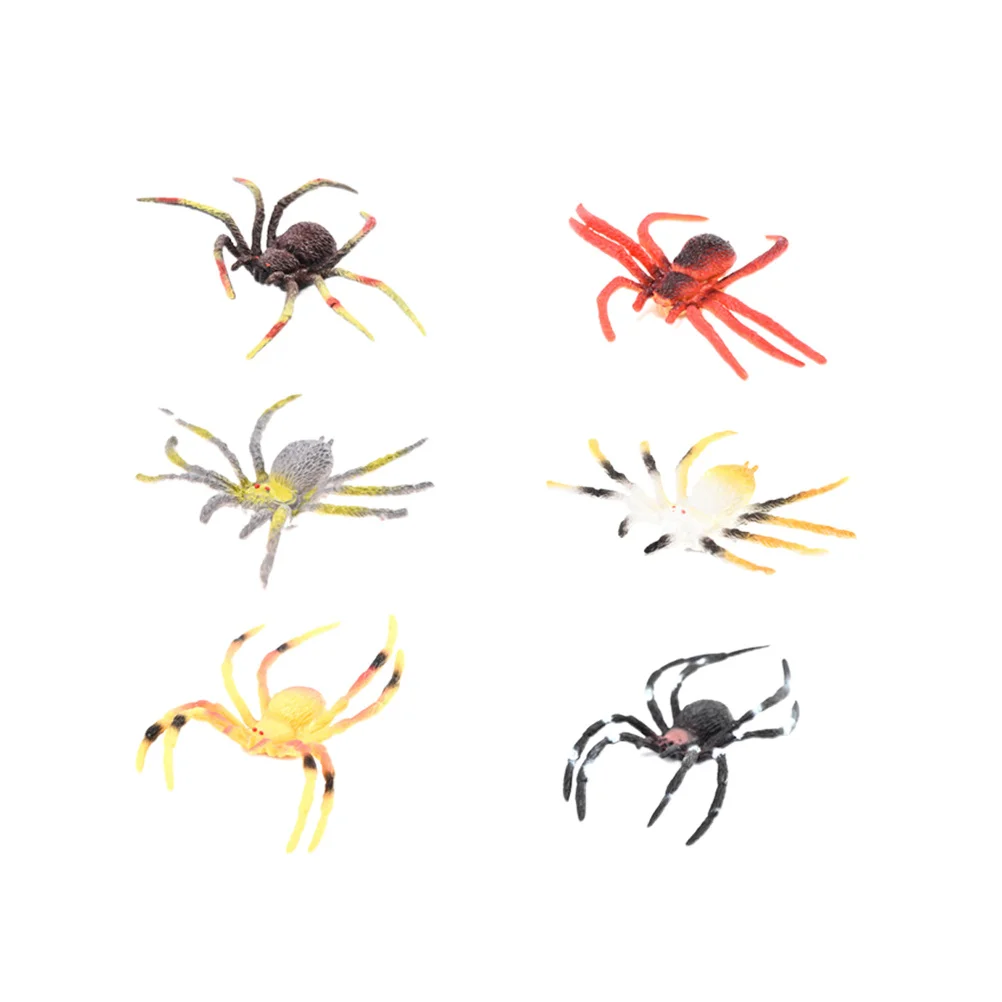

6pcs Simulation Spider For Kids Educational Nature Learning Pretend Play Teaching Stage Puppet Theater Decoration Prank Prop