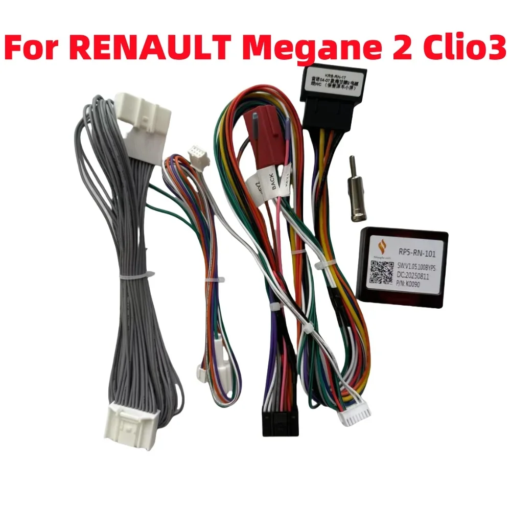 Cable de Alimentación Simple Canbus RP5-16 Pines para Reproductor Android RENAULT Megane 2 Clio 3 Laguna 3, Adaptador de Audio, Kit de Panel de Tablero, Panel de Facia