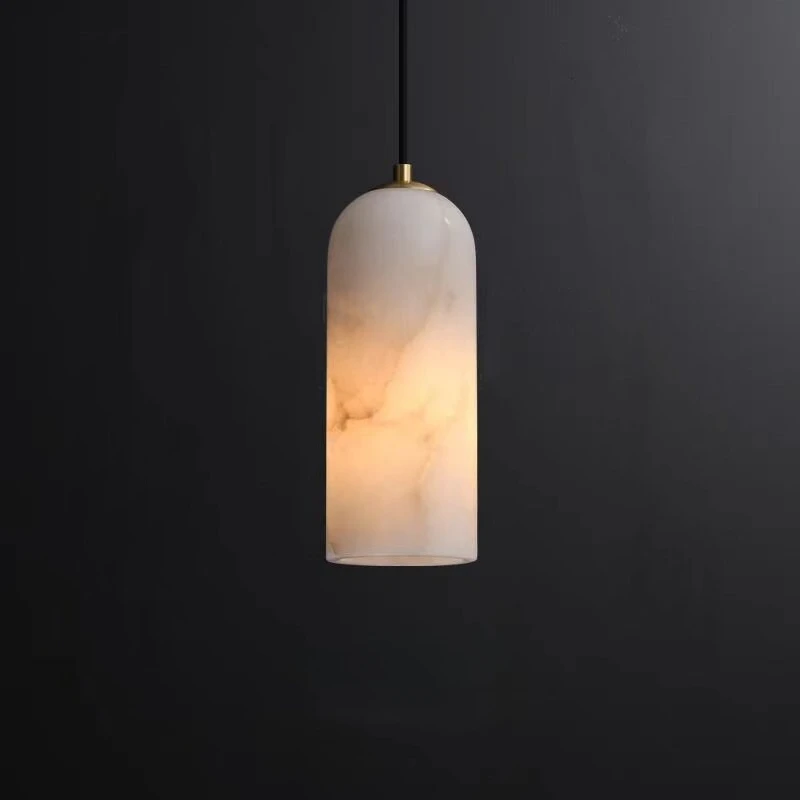 Natural Spanish Marble Chandelier All-copper Suitable Bedroom Bedside Dining Room Table Multi-level Staircase Alabaster Lighting