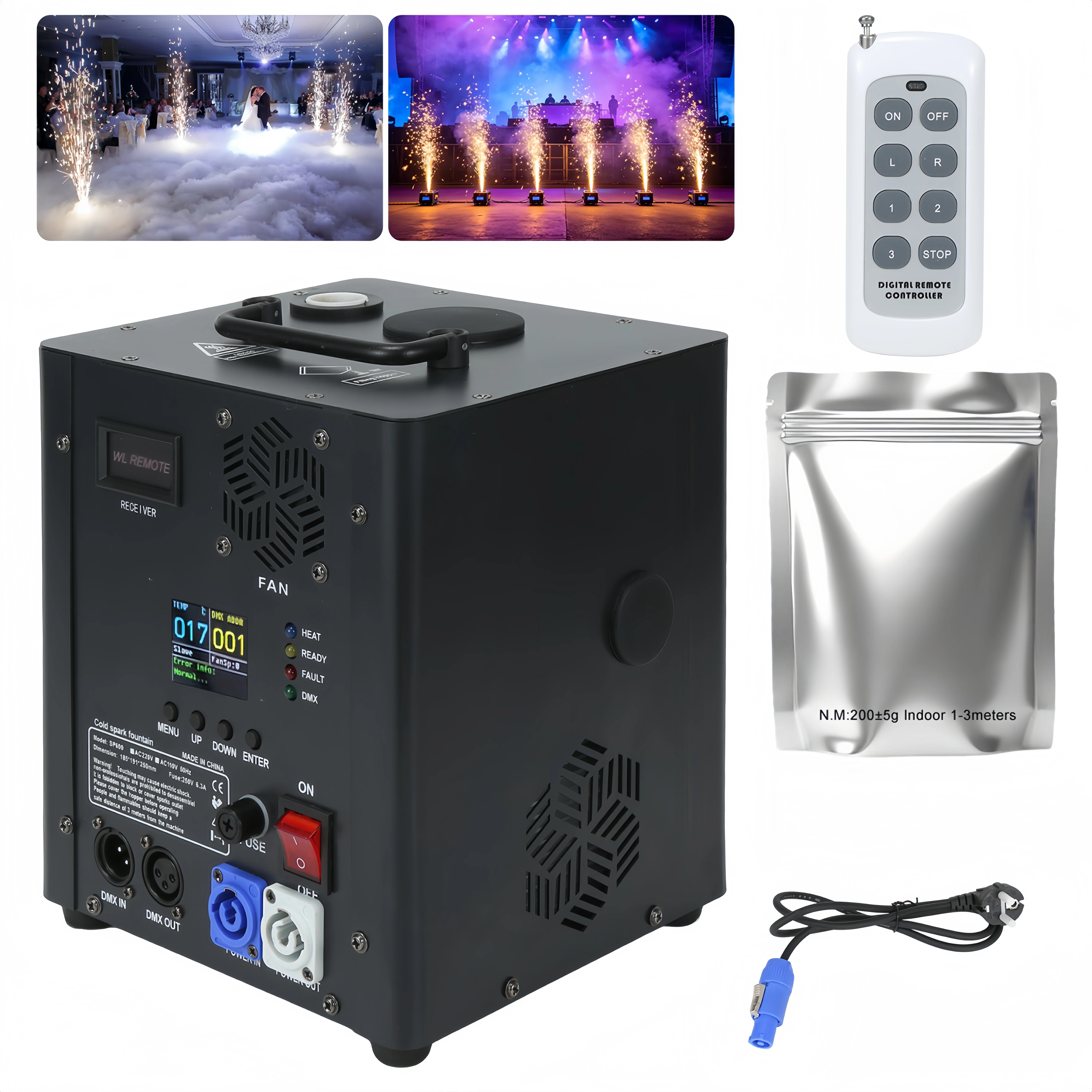 Machine à pulvérisation de fleurs améliorée 750W - Pulvérisation électronique intérieure et extérieure pour mariages et fêtes DMX