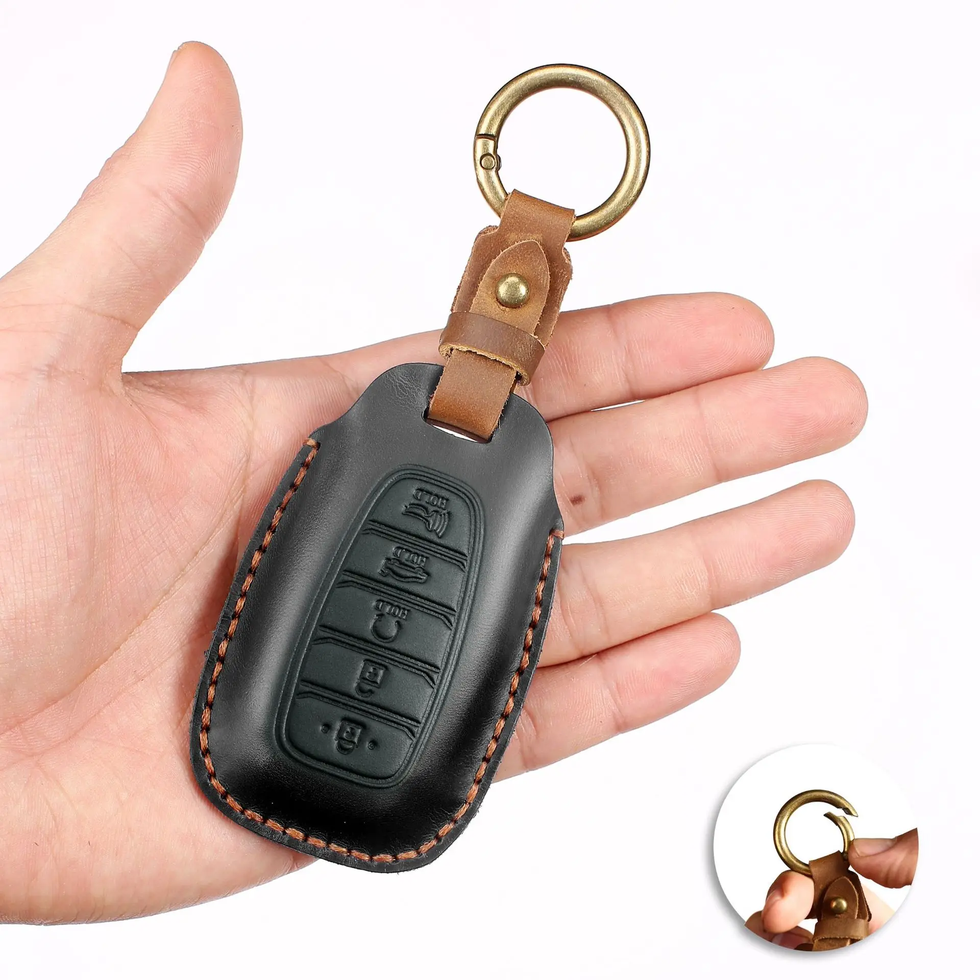 Car Accessories Key Case Cover Holder For Hyundai KONA KAUAI Solaris Azera Elantra Grandeur IG Accent Santa Fe 5/4/3 Buttons