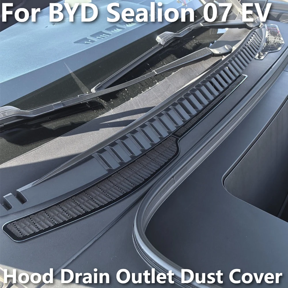 For BYD Sealion 07 EV Hood Drain Outlet Dust Cover Protector Anti-clog Durable Wear-resistant Auto Accessories