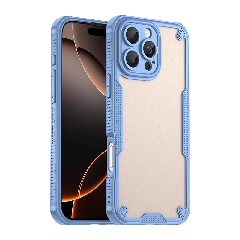 Pure Color Frame Transparent Phone Case For iPhone 11 12 13 14 15 16 Pro Max Plus Lens Protective Anti-fall Acrylic Cover