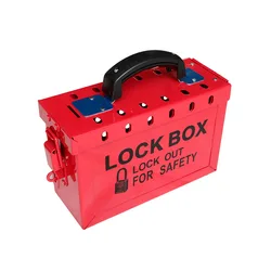 Portable metal grouping padlock box large equipment multi person multi-point lockbox shutdown operation control and isolation