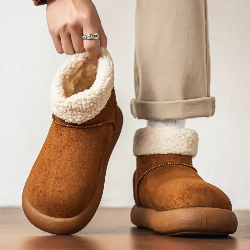 

2025 New Casual Sports Outdoor Thick Bottom Trendy Versatile Winter Casual Couple with Velvet Warm Lazy Cotton Shoes