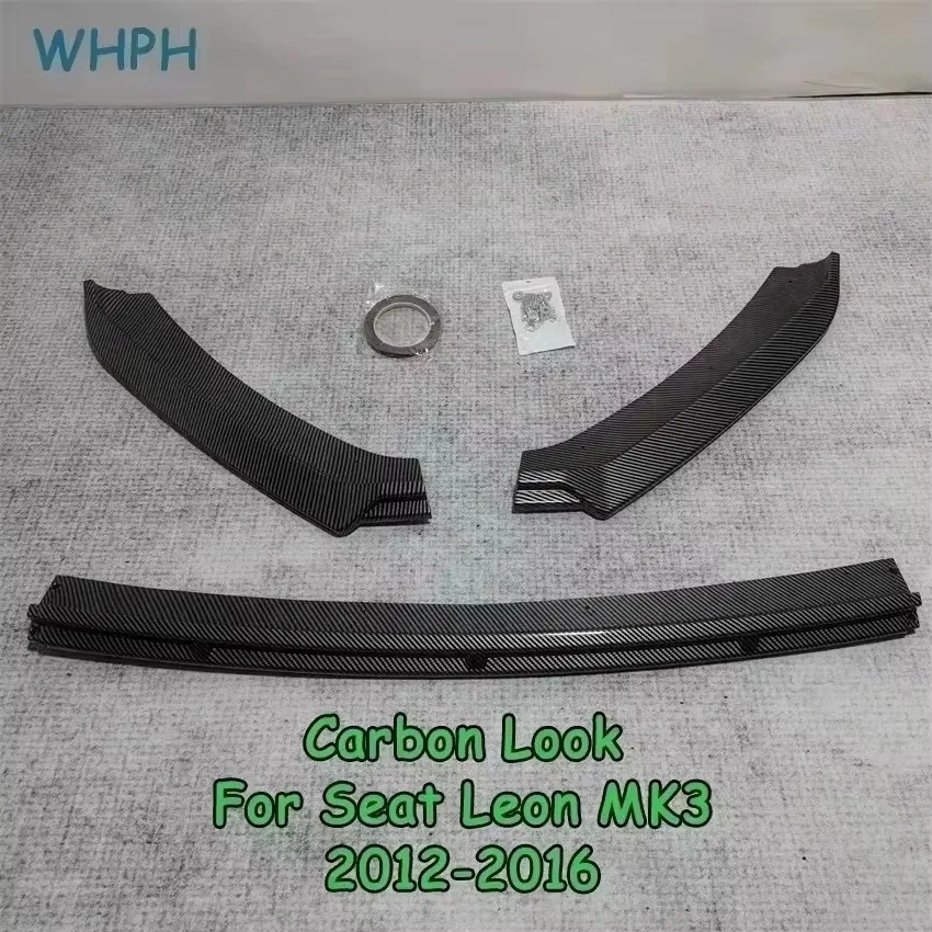 Gloss Black Voorbumper Lip Spoiler Voor Seat Leon MK3 MK3.5 2012-2019 ABS Spoiler Lip Diffuser Cover Tuning aangepaste Accessoires