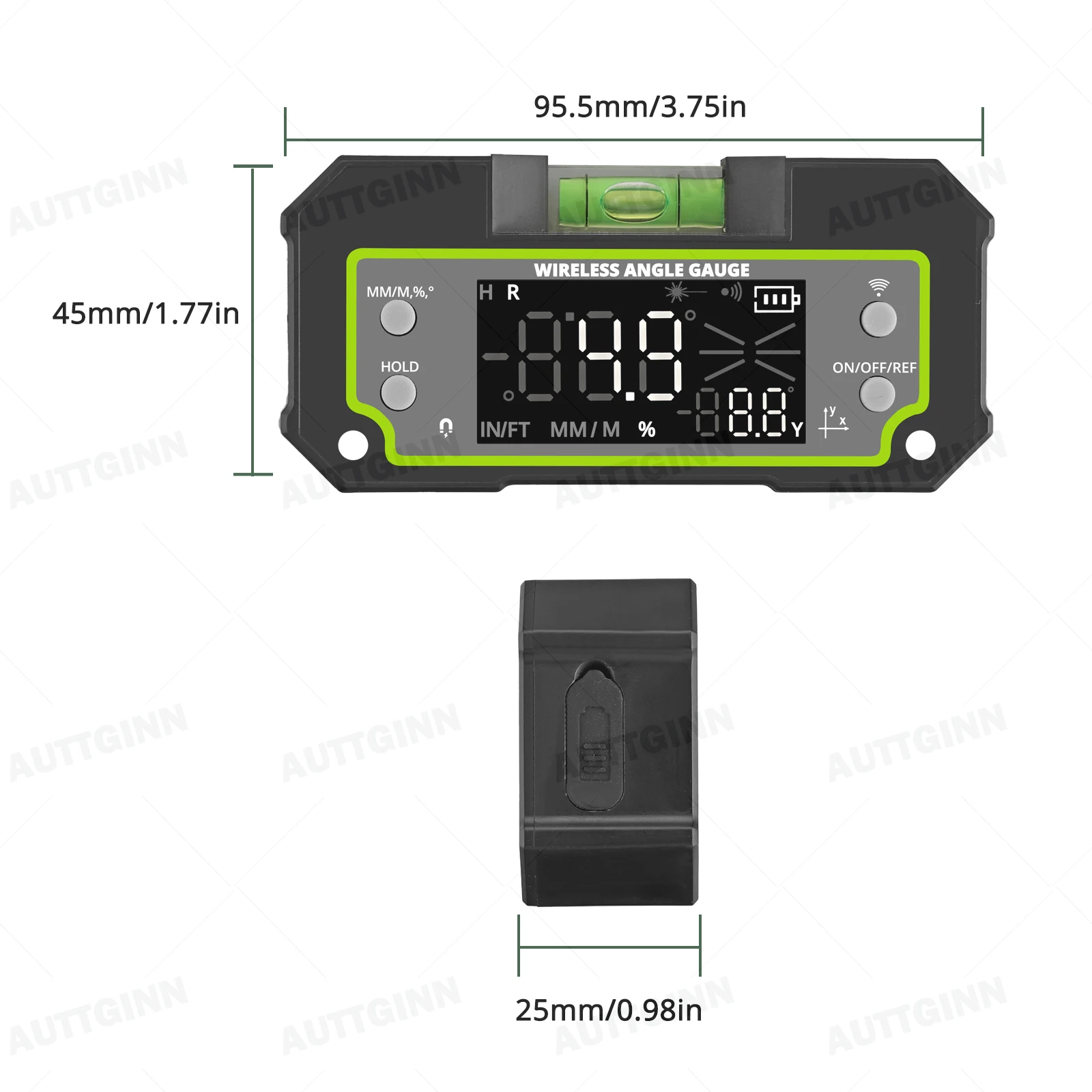 Bluetooth Level Inclinometer Dual Axis Digital Protractor Measuring Angle Ruler Biax Rechargable magnetic Level Box 0.1 Degree