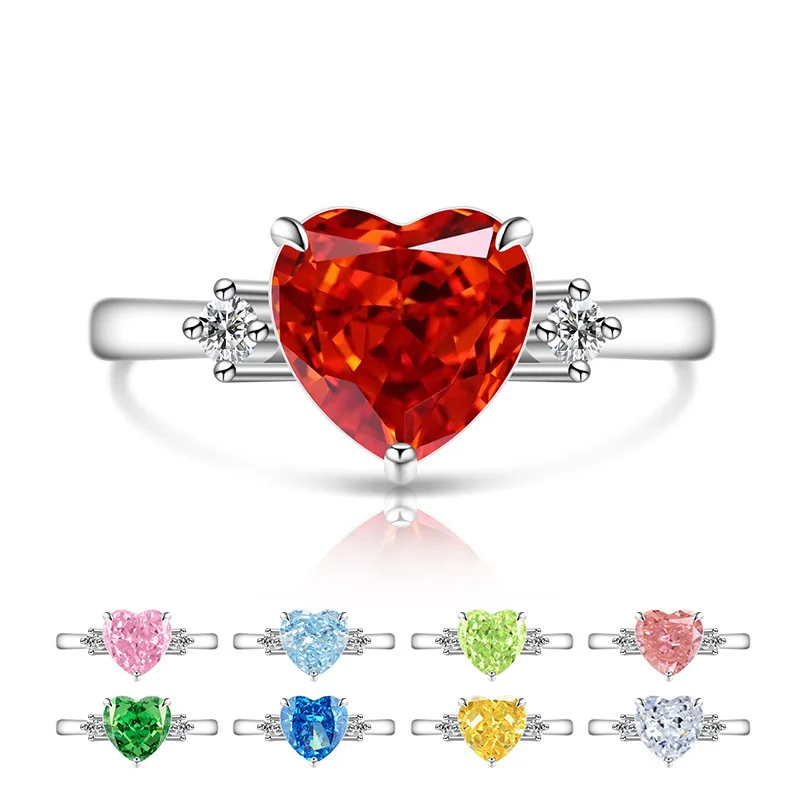 

Сияющий огненный ледяной цветок огранки, романтическая любовь, высокоуглеродистый бриллиант, стерлинговое серебро 925, женское предложение, кольцо, подарок на день рождения