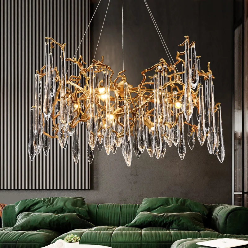 

Art Fan Light Luxury French Snot Living Room Post-Modern Bedroom Crystal Chandelier