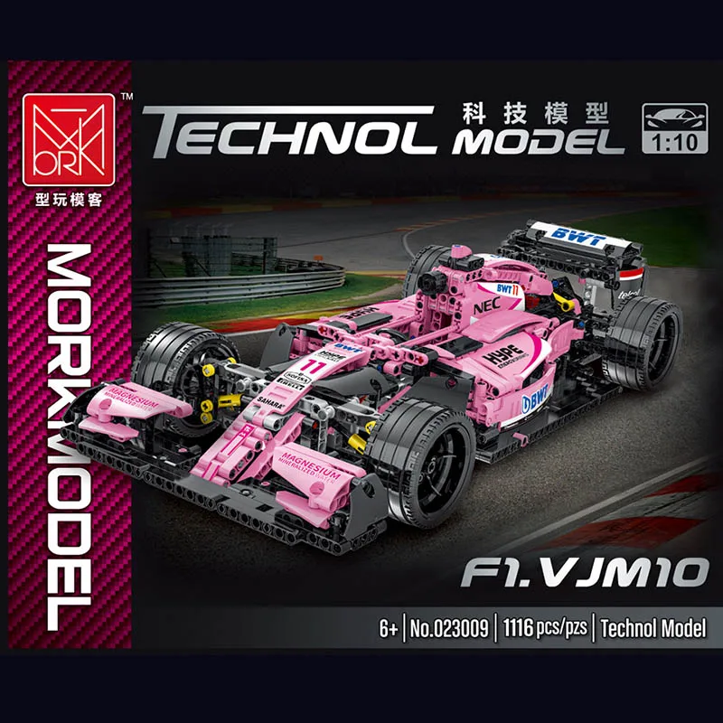 Technical Formula 1 Pink F1 Supercar Race Car Model Building Blocks City Speed Champions Vehicle Kit Bricks Toy Gift For Kid Boy