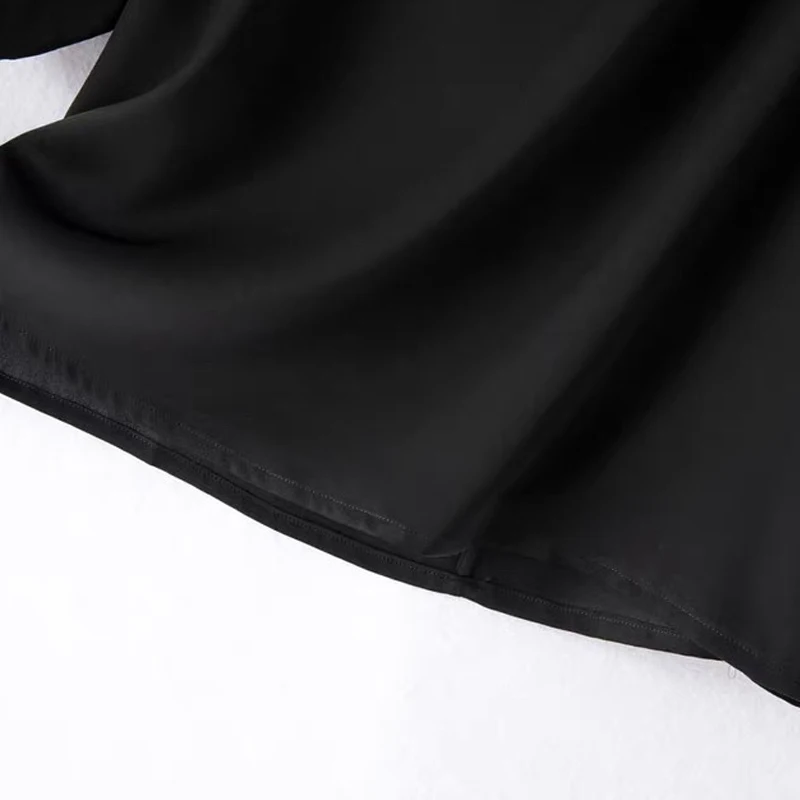 Winsleter - Damska elegancka bluzka, 93% jedwab, 7% spandex, rękaw nietoperz, okrągły dekolt, gładka, podstawowa, luźna, codzienna, zima 2025, T5D104CC