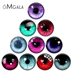 5 Pairs Glass Eyes for DIY Sewing Dolls Crafts Accessories Shiny Love Cat Eye Dragon Dinosaur Eye Round Cabochon