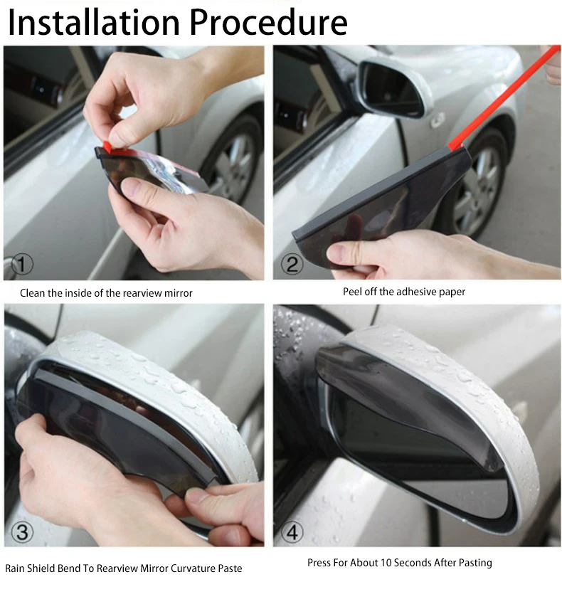 1 Pairs PVC Flexible Paint Cleaner Autos Back Mirror Eyebrow Rain Cover Car Accessories Rearview Mirror Shade Rainproof Blades