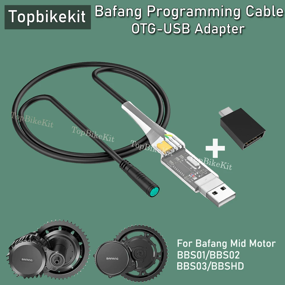 Bafang USB Programming Cable For 8fun / BBS01 BBS02 BBS03 BBSHD Mid Drive/Center Electric Bike Motor Programmed Cable 50cm/100cm