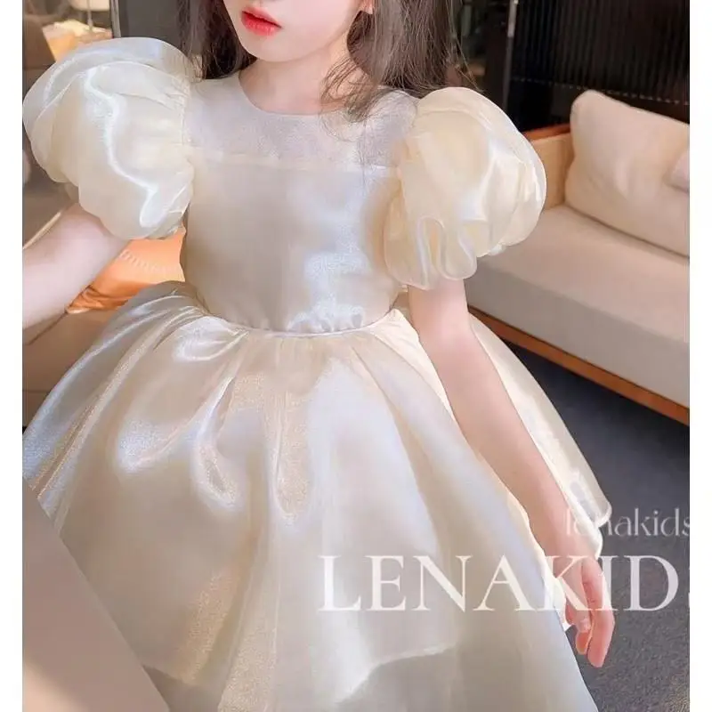 

Kids Girls' Princess Dress Summer 2026 New Style Children's Butterfly Light Luxury Puffy Birthday Dress Bubble Sleeves 90-140CM