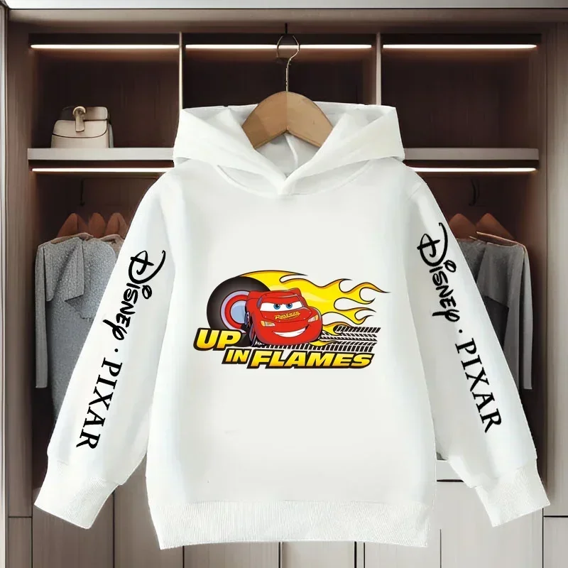 الأطفال الخريف الشتاء ديزني سيارة البرق ماكوين الكرتون طباعة هوديي عارضة الرياضة عالية الجودة قصيرة الأكمام البلوز الأعلى