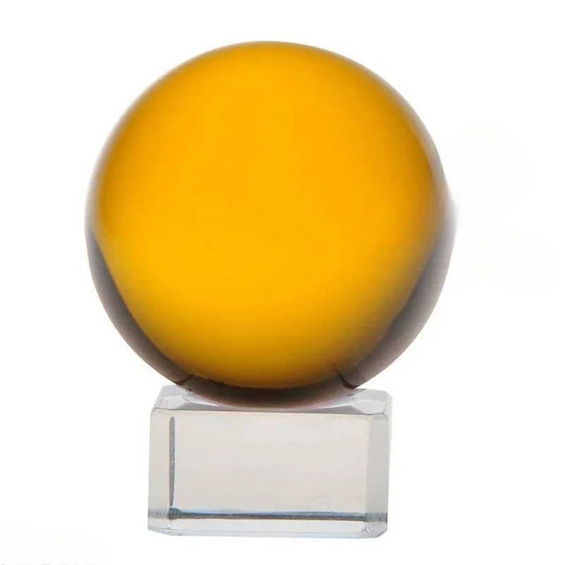 Amber Asian Rare Natural Quartz Magic Crystal Healing Ball Sphere 50mm + Stand
