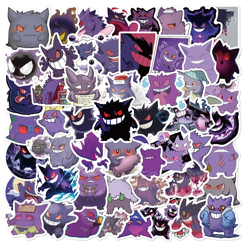 55PCS Anime Pokémon Kawaii Gengar Sticker Leuke Cartoon Graffiti DIY Laptop Water Cup Telefoon Case Waterdichte Sticker Kinderen Speelgoed Geschenken
