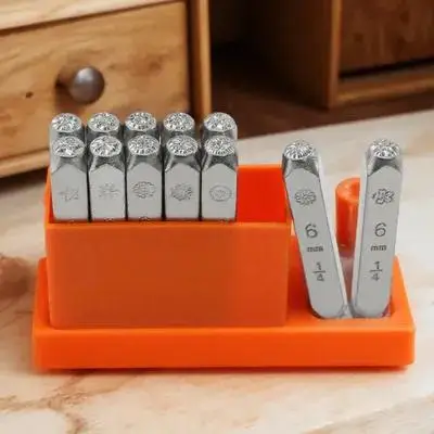 

12pcs Steel Stamping Tool DIY Punch Embosser Jewelry Maker Flower Pattern Metal Craft Supplies Metal Stamping Kit